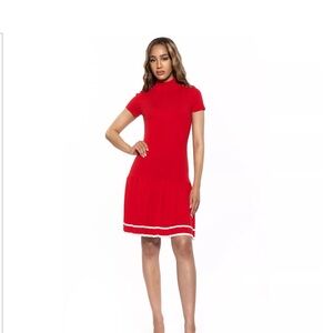 NWT Red pleated Devika dress